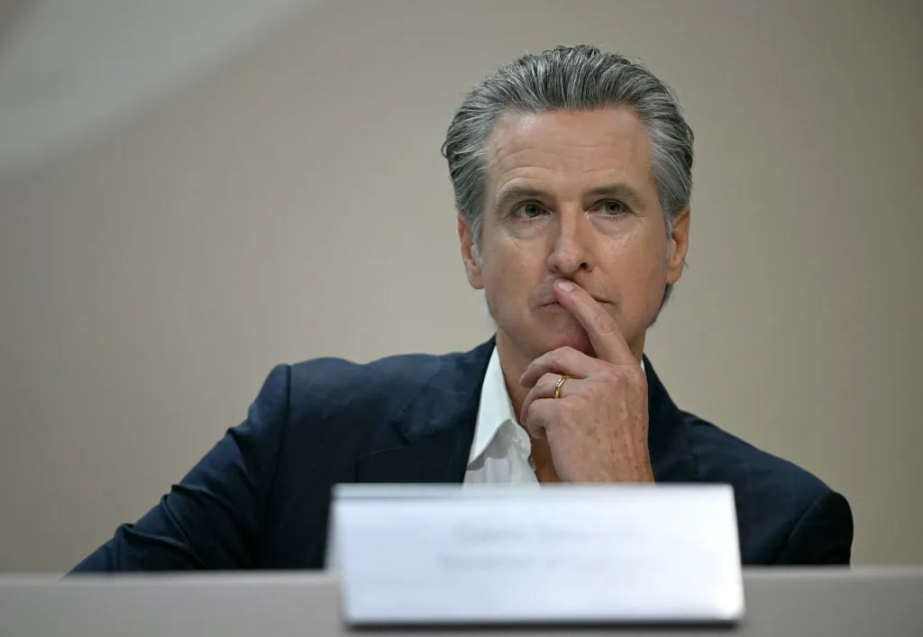Governor of California Gavin Newsom attending a press conference at the COP30 UN Climate Change Conference.