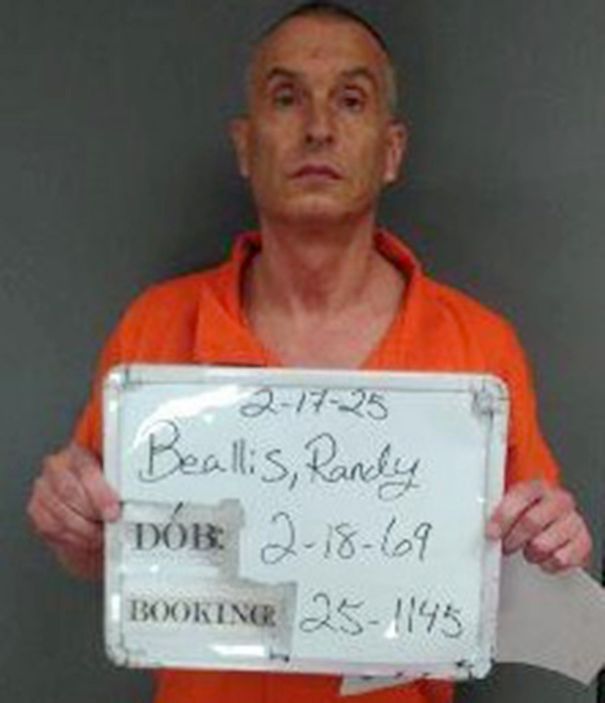 Mugshot of Randall Beallis, arrested on February 17, 2025, with a birth date of February 18, 1969.