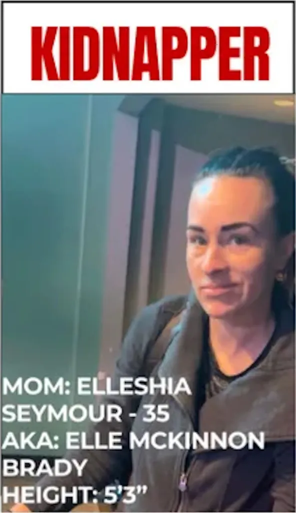 Photo of Elleshia Seymour, 35, also known as Elle McKinnon Brady, with a 