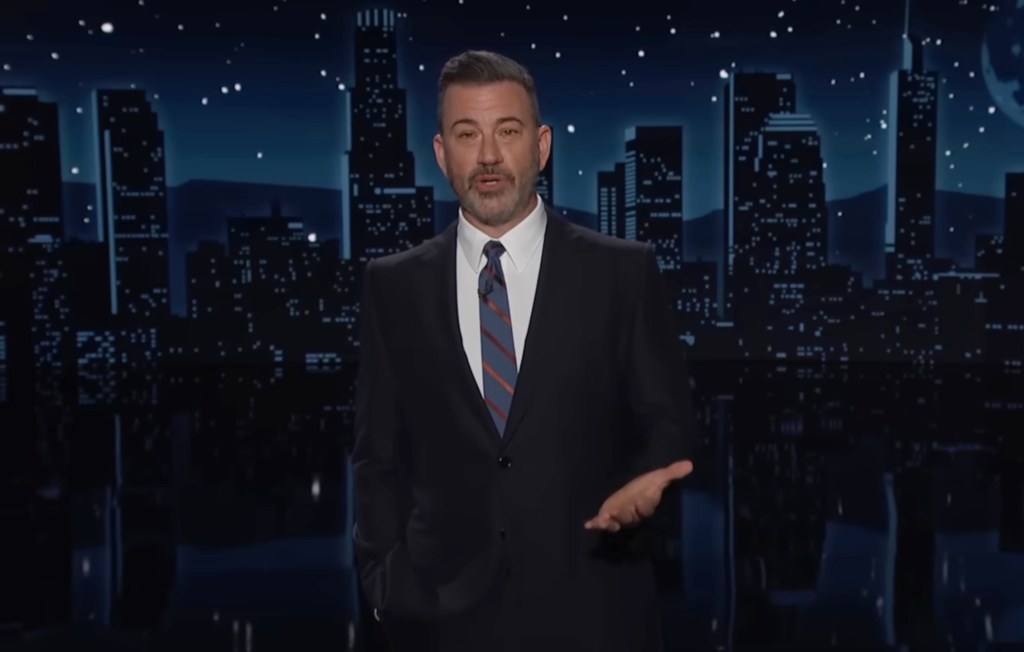 Jimmy Kimmel speaking during his opening monologue.