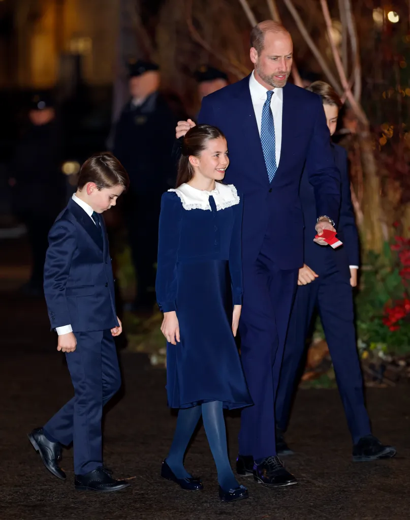 Prince William, Princess Charlotte, and Prince Louis at the 'Together At Christmas' carol service.
