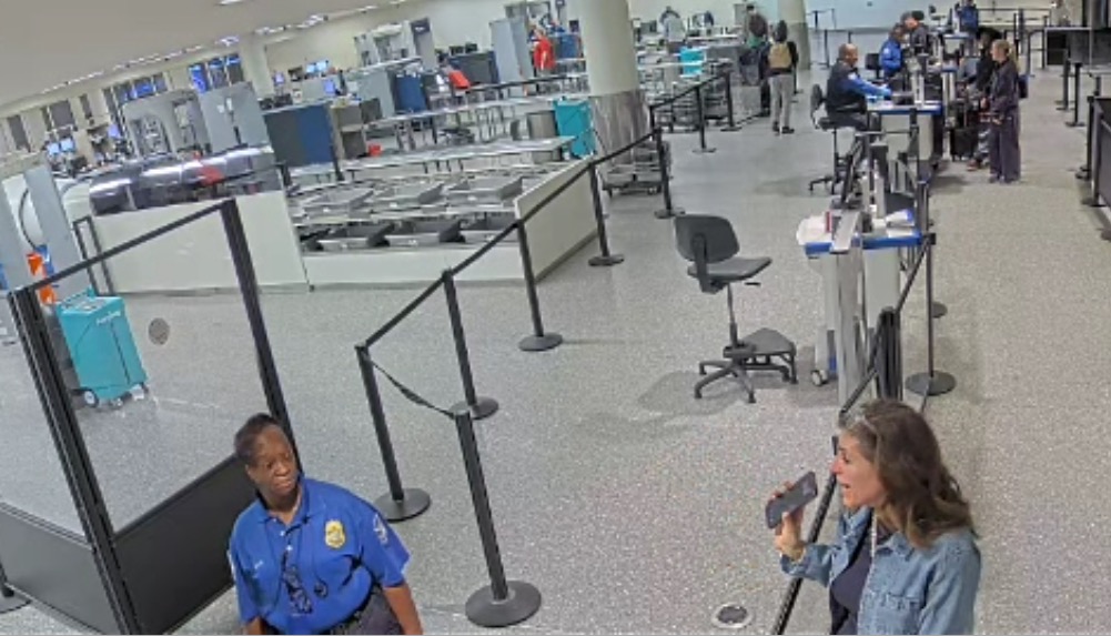 Rep. Nancy Mace at Charleston International Airport berating officers for not providing security.
