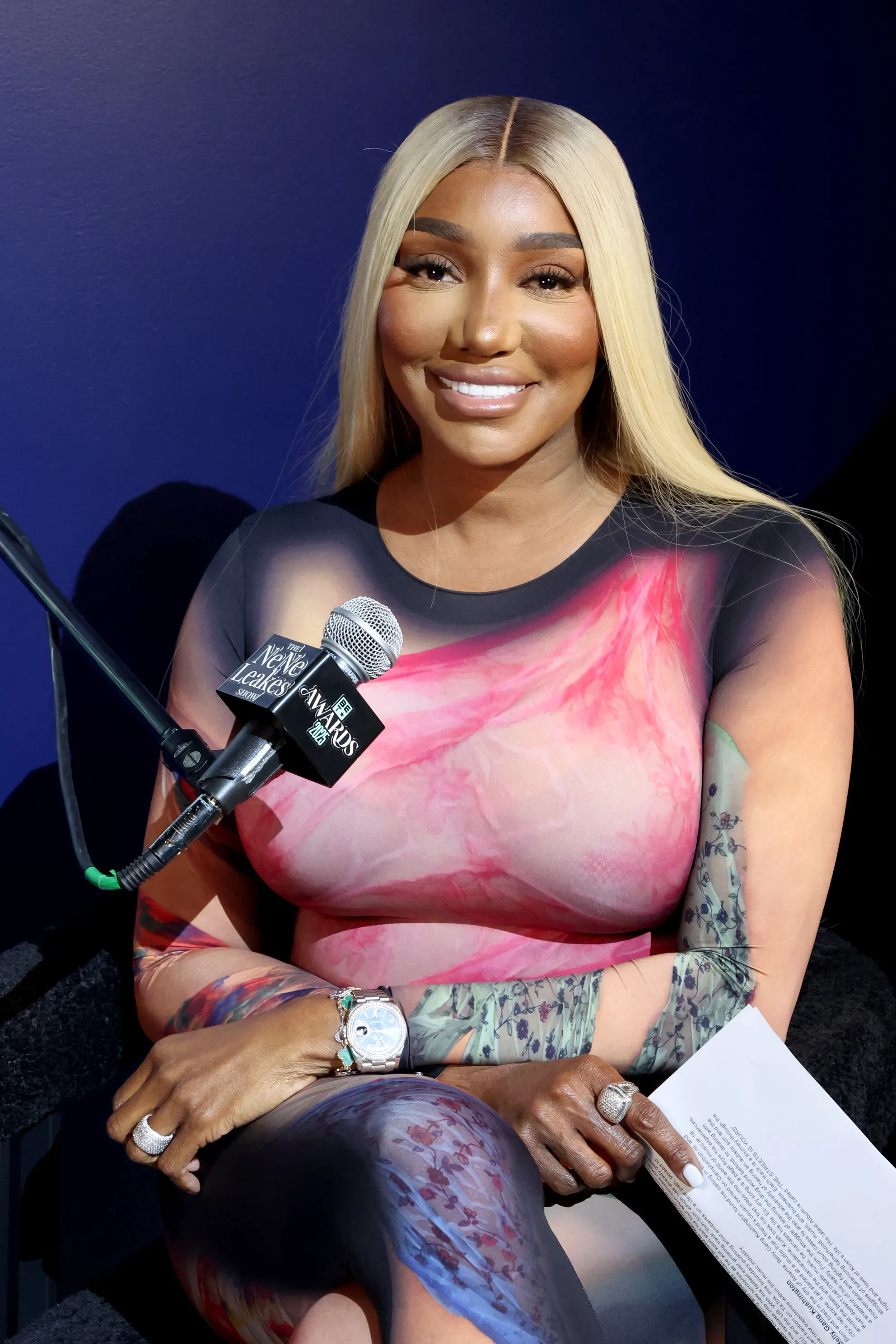 NeNe Leakes speaking at the BET Awards 2025 Media House.