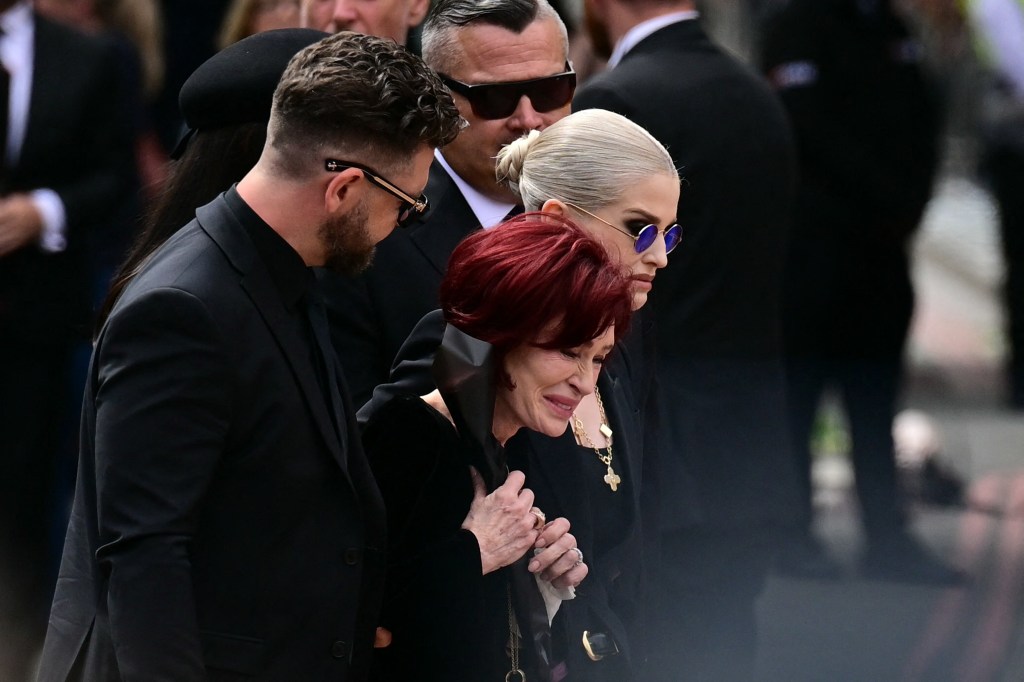 Sharon Osbourne, Kelly Osbourne, and Jack Osbourne at Ozzy Osbourne's funeral procession.