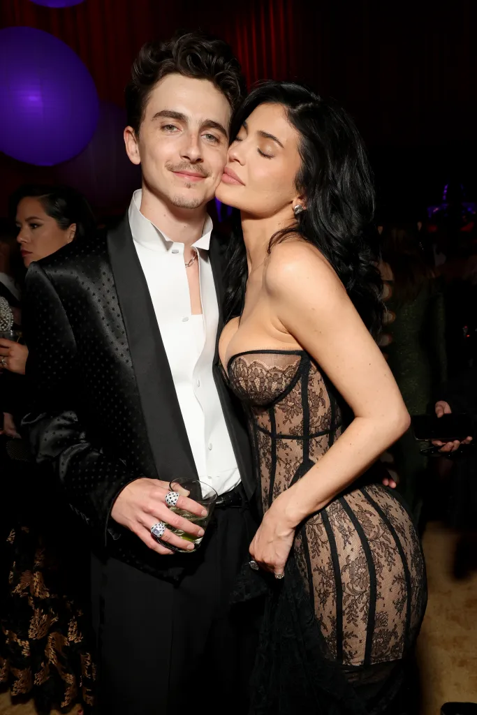 Timothée Chalamet and Kylie Jenner attend the 2025 Vanity Fair Oscar Party.