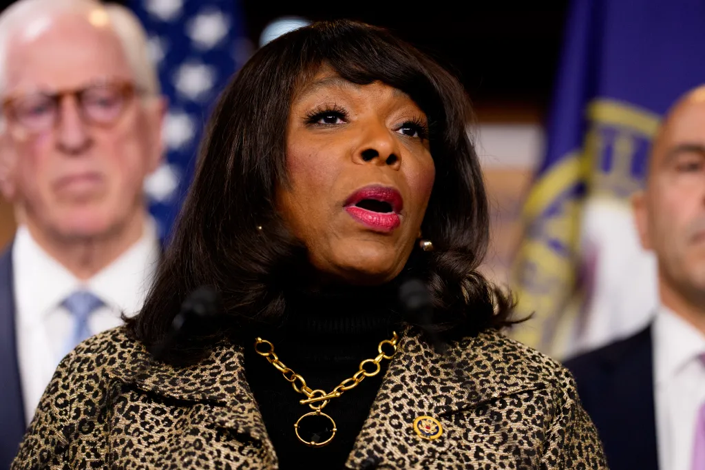 Rep. Terri Sewell speaking at a news conference on Capitol Hill.