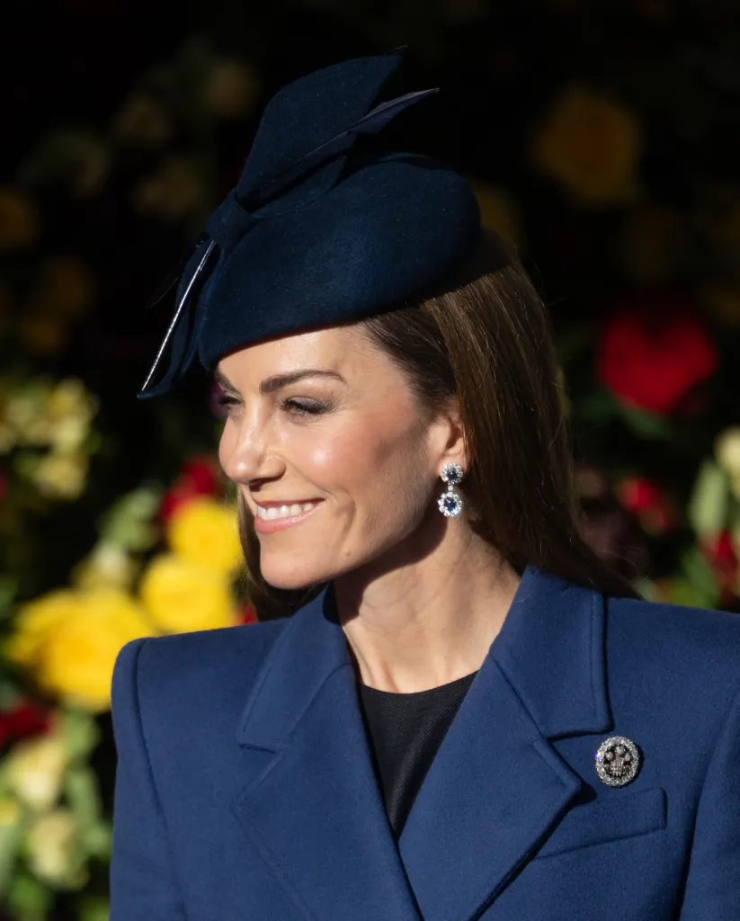 Catherine, Princess of Wales ahead of the ceremonial welcome for the state visit to the UK of the President of the Federal Republic of Germany and his wife Elke Büdenbender on December 03, 2025 in Windsor, England.