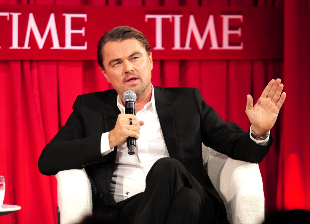 Leonardo DiCaprio speaks onstage during the 2025 A Year In TIME Event at Current at Chelsea Piers on December 10, 2025.