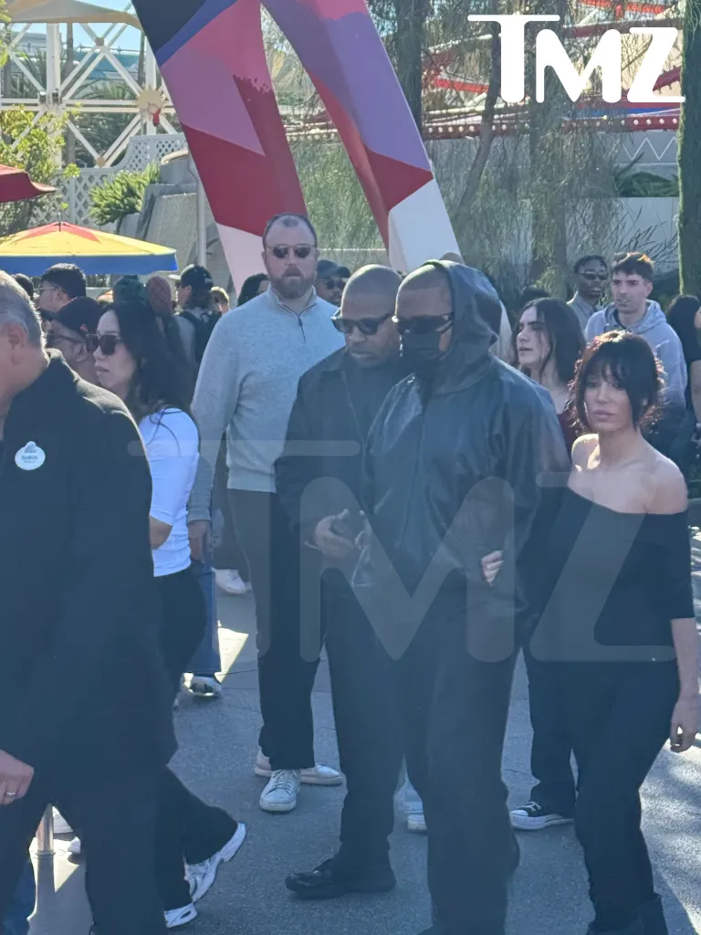 Kanye West and Bianca Censori at Disneyland.
