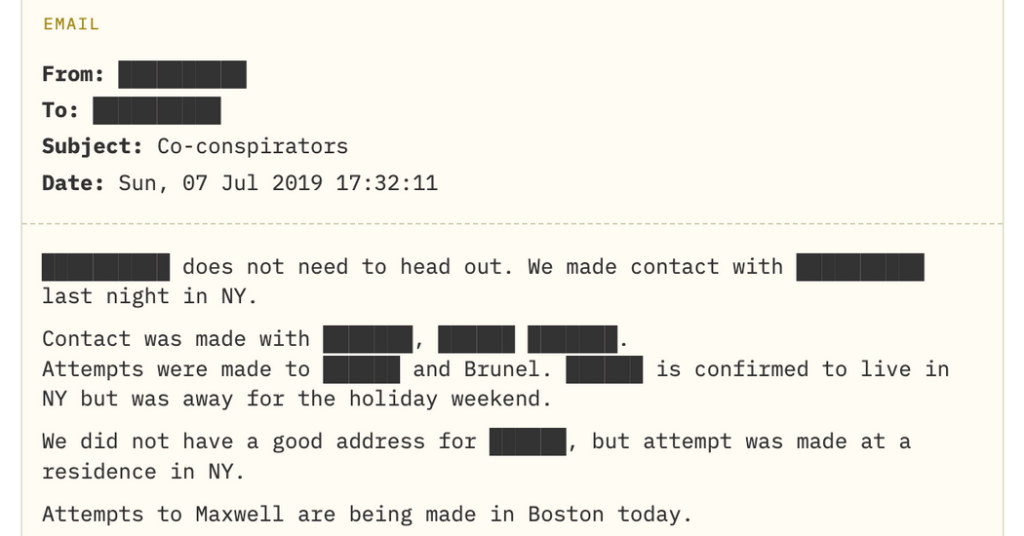 Federal Agents Tried to Contact ‘Co-Conspirators’ in Epstein Case, Emails Show