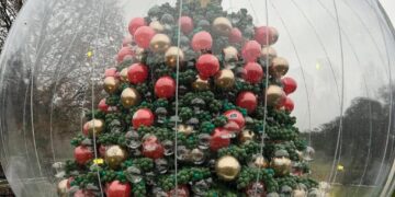 Hotel creates one-of-a-kind Christmas tree — made entirely of balloons