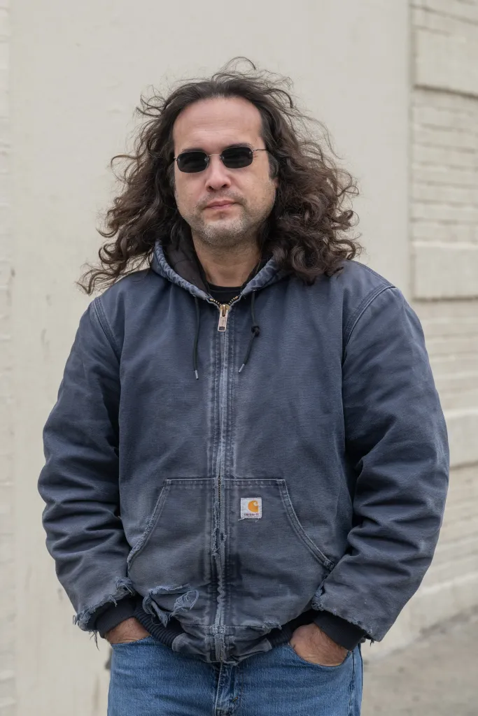 Manny Grossman at the site of the shootings.