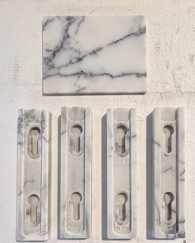 A close-up of the marble armrests Trump wants to install in the Kennedy Center.