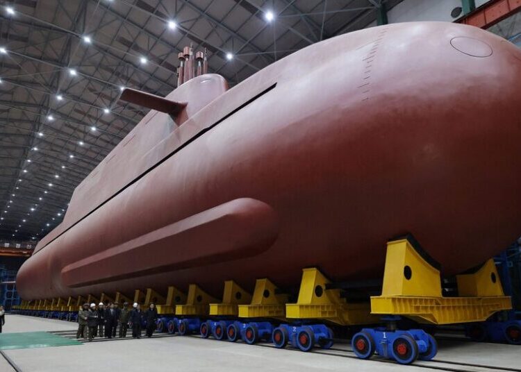 ​North Korea Unveils the Completed Hull of What It Calls a Nuclear Submarine
