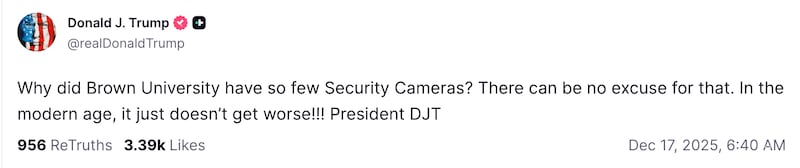 President Trump's Truth Social post.