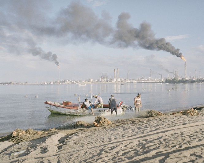 A color photograph of an oil refinery in Venezuela