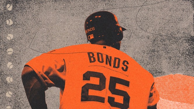 Barry Bonds in baseball uniform looking away