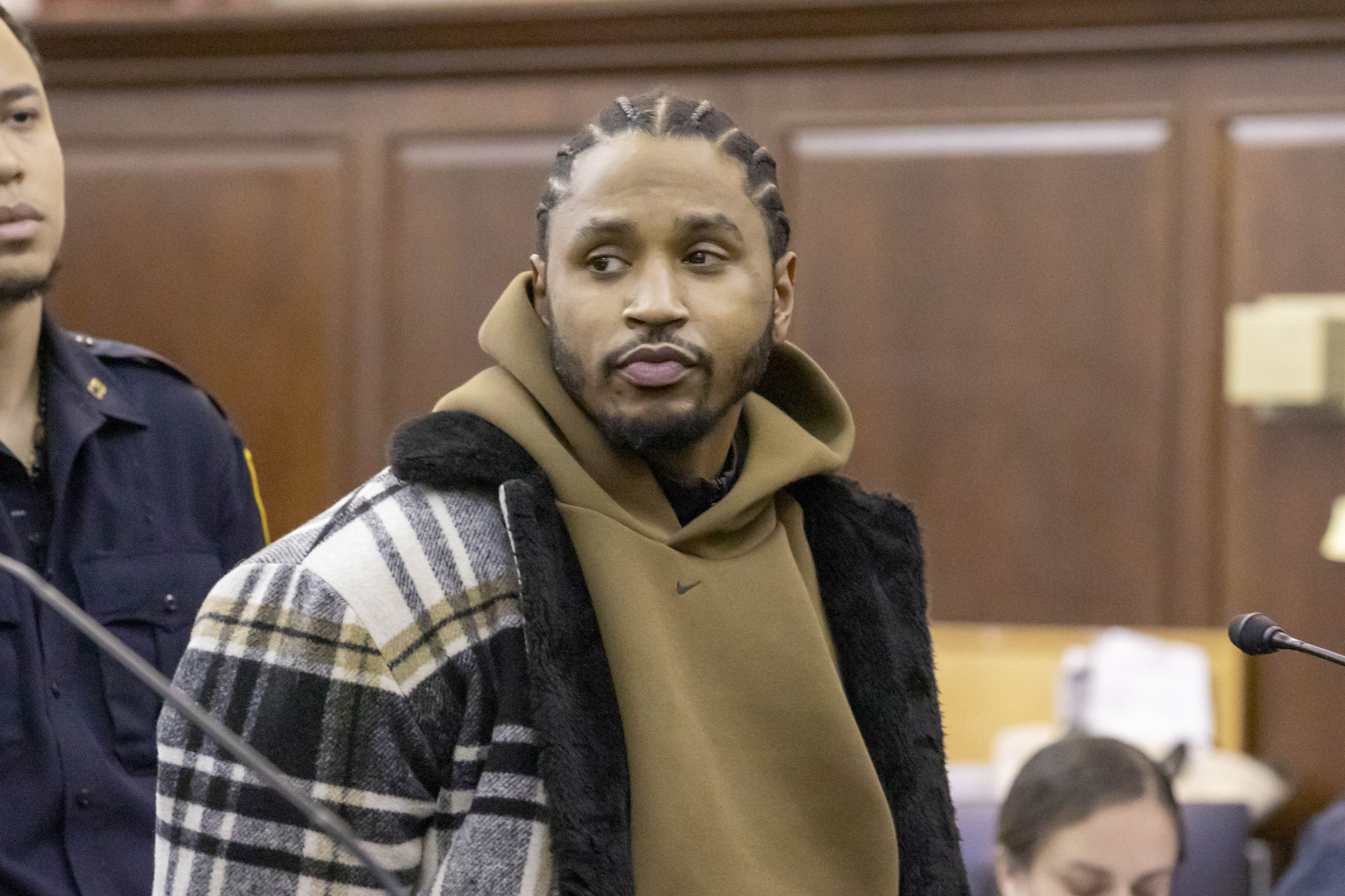 Tremaine Neverson (aka Trey Songz) is arraigned in Manhattan Criminal Court.