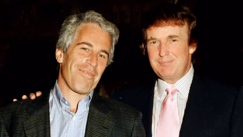Jeffrey Epstein (left) and Donald Trump in 1997.