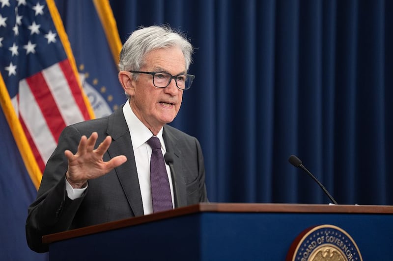 U.S. Federal Reserve Chair Jerome Powell attends a press conference in Washington, D.C., the United States, on July 30, 2025. The U.S. Federal Reserve on Wednesday kept the target range for the federal funds rate unchanged at 4.25 percent to 4.5 percent, though it faces stark pressure and harsh criticism from the Trump administration. (Photo by Hu Yousong/Xinhua via Getty Images)