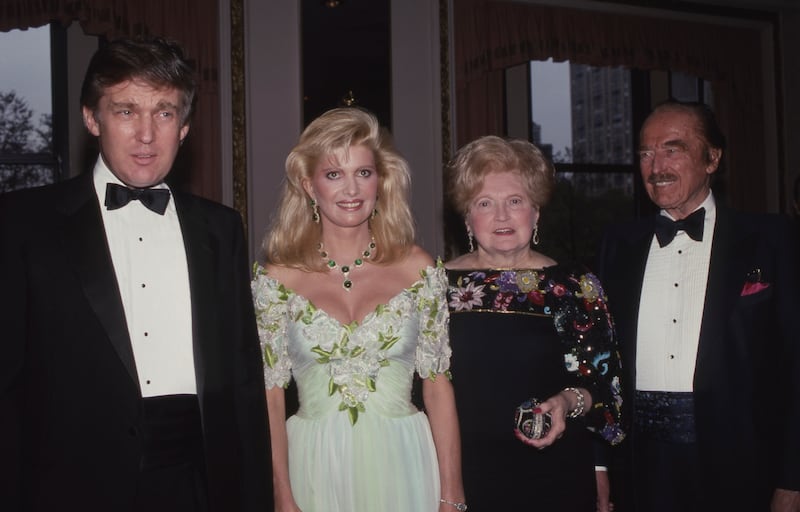 NEW YORK, NY - 1987: Donald Trump, Ivana Trump, Mary Trump and Fred Trump attend PAL Dinner in May 1987 at The Plaza Hotel in New York City. (Photo by )