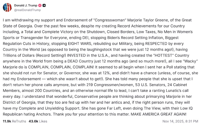 Donald Trump Marjorie Taylor Greene