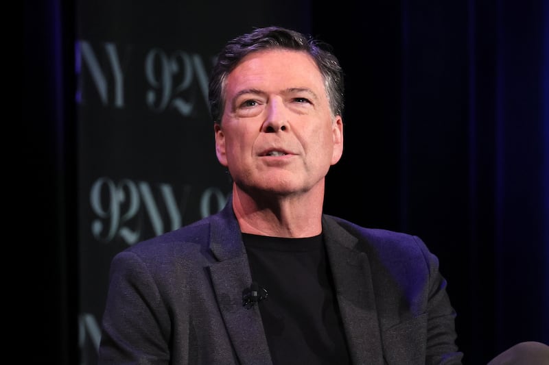 James Comey speaks onstage with MSNBC's Nicolle Wallace at 92NY on May 30, 2023 in New York City.