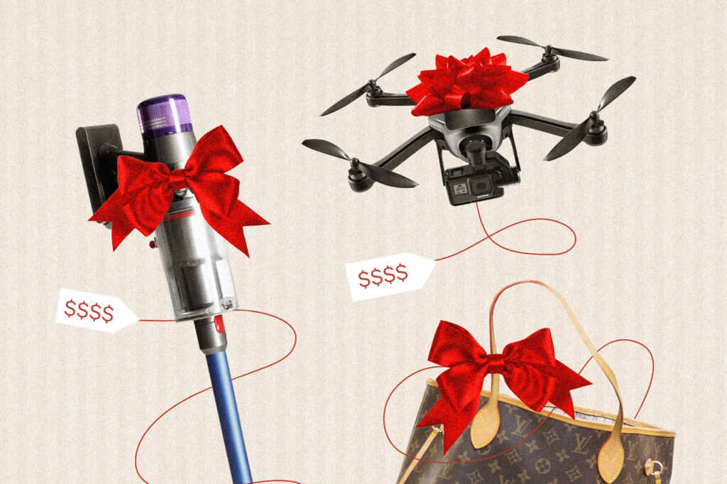 Do a $1,100 vacuum and $3,100 purse belong on a gift list? In what economy?