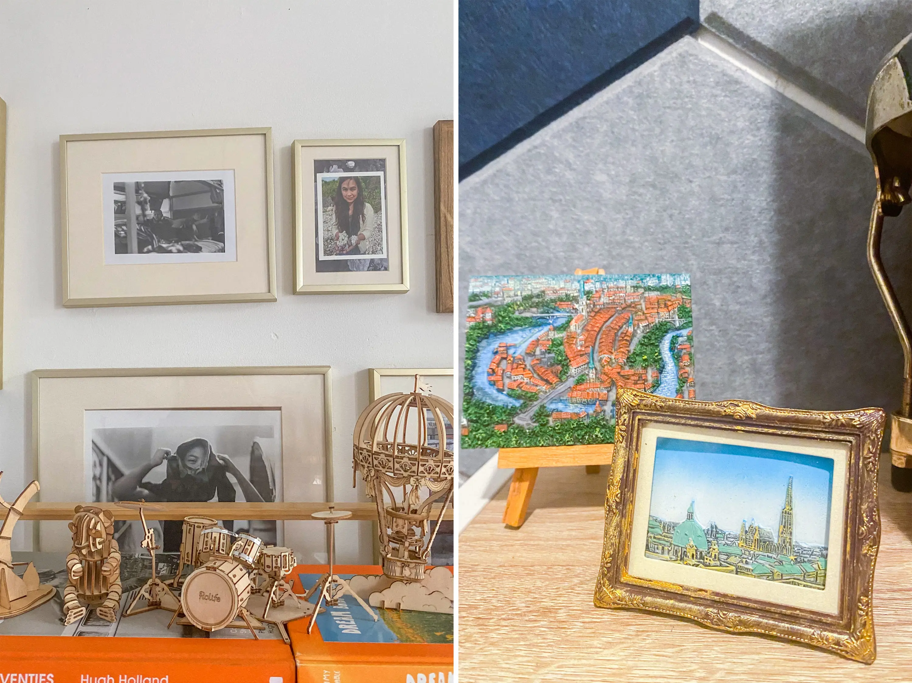 3D puzzles and other small souvenirs the author picked up during her trip.