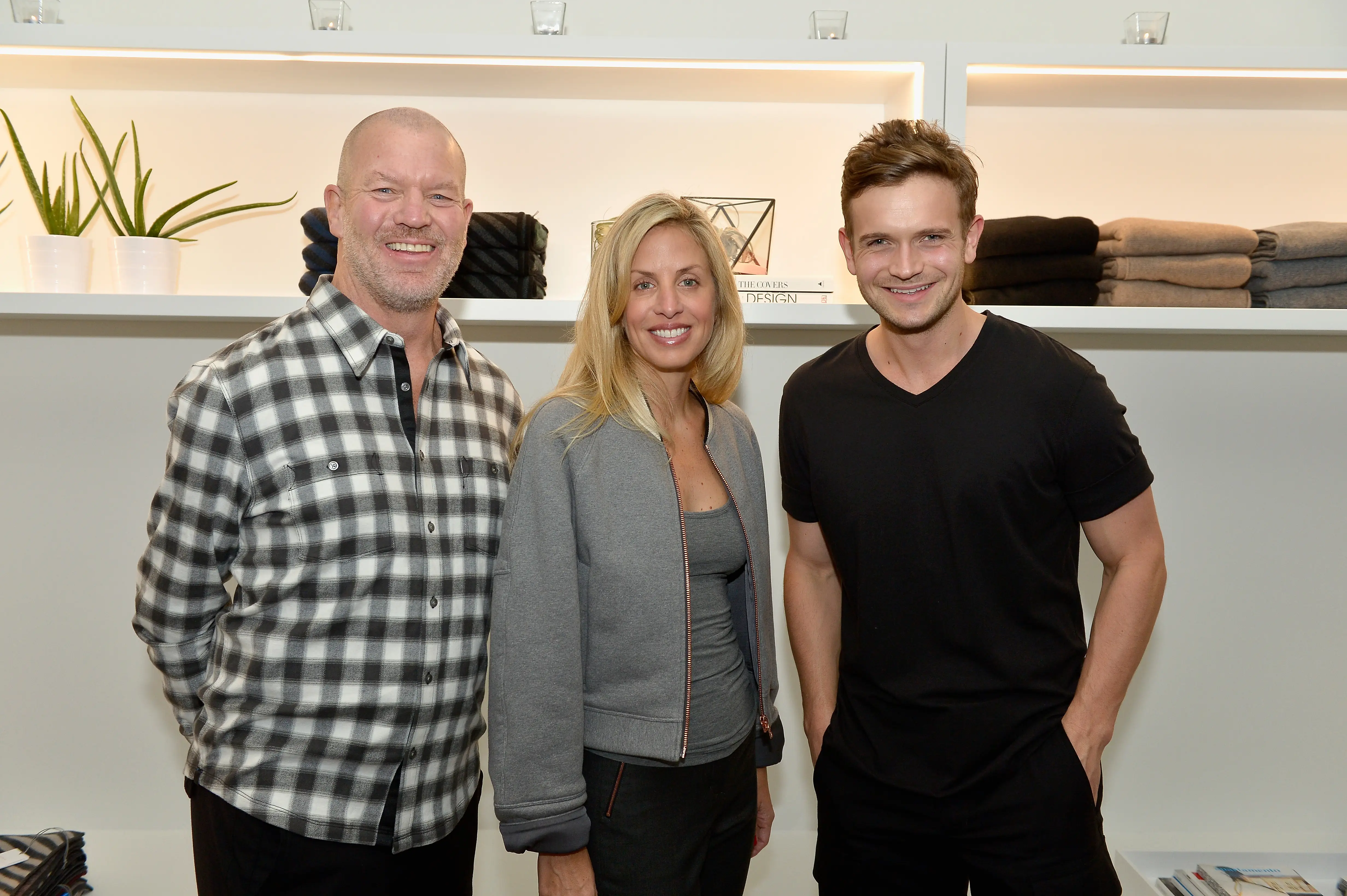 Chip Wilson, Summer Wilson, and JJ Wilson attend the Kit and Ace launch party.
