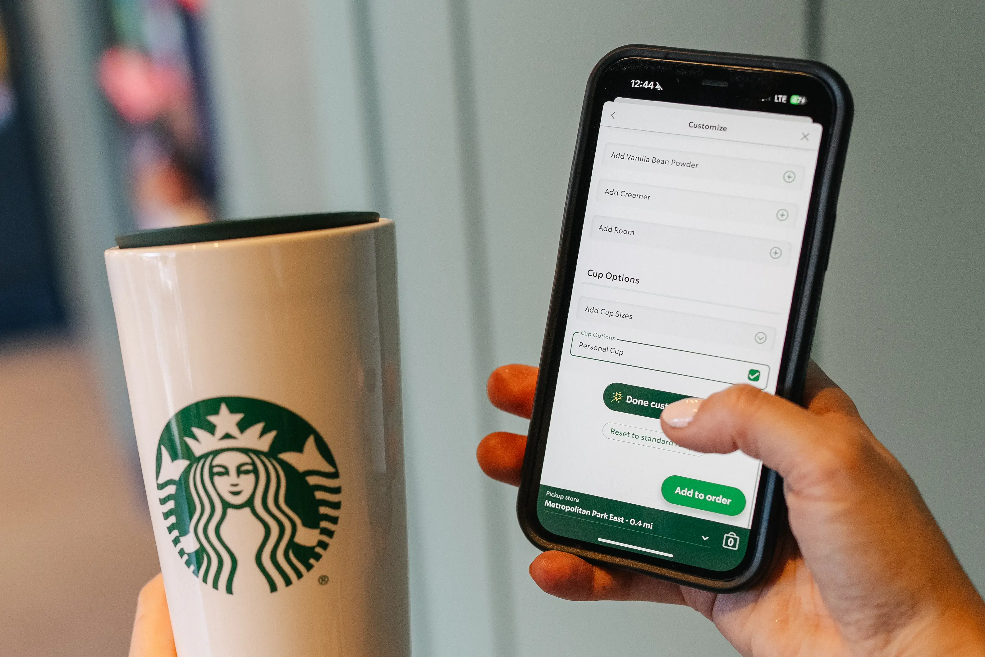 Mobile Order Starbucks App View