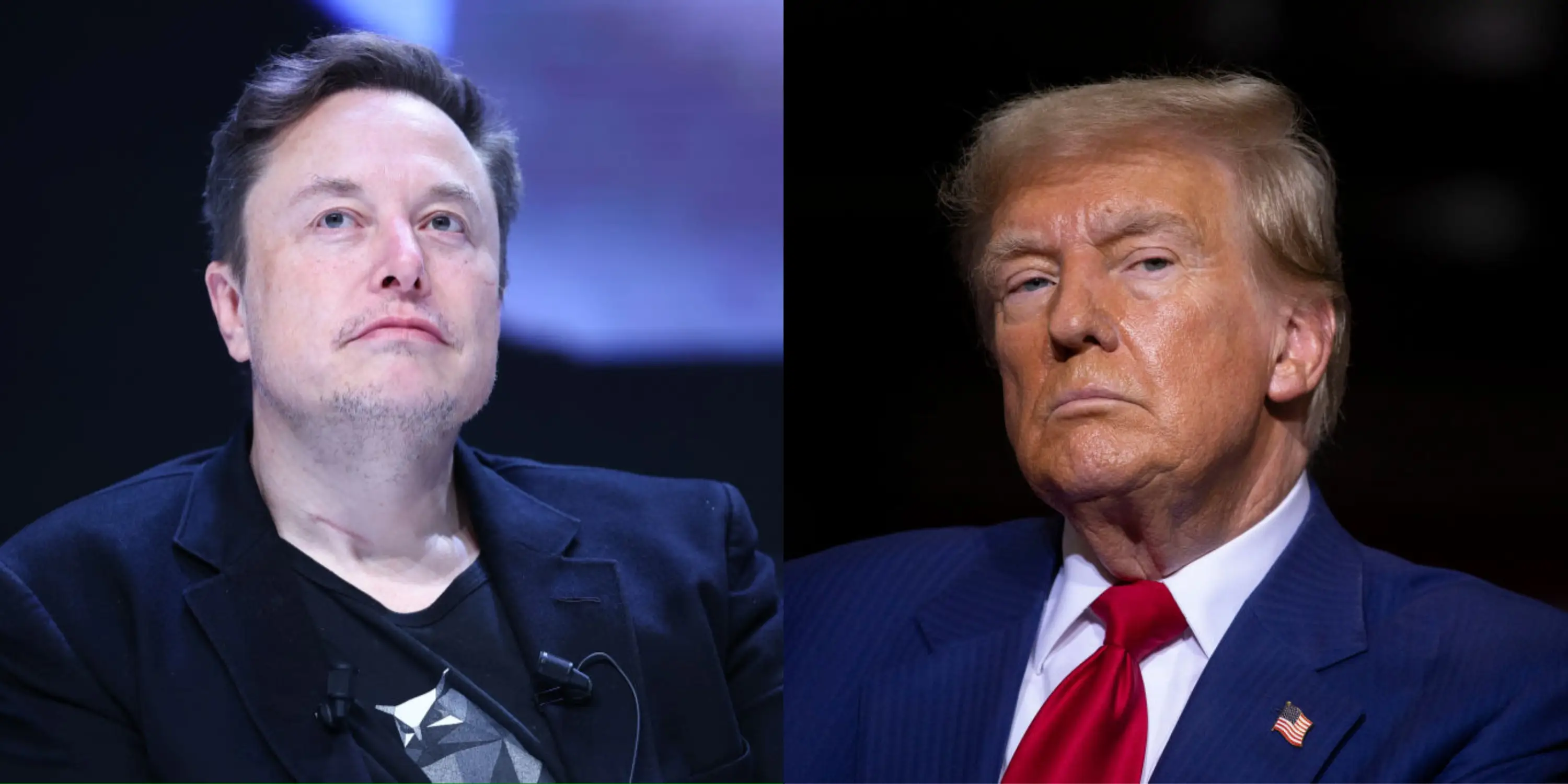 Composite of Elon Musk and Donald Trump