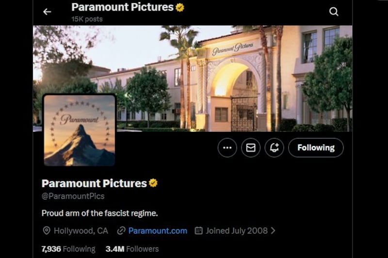 Paramount Pictures X account hack