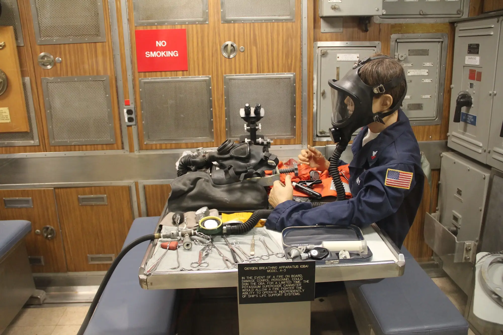 An oxygen breathing apparatus on the USS Nautilus.
