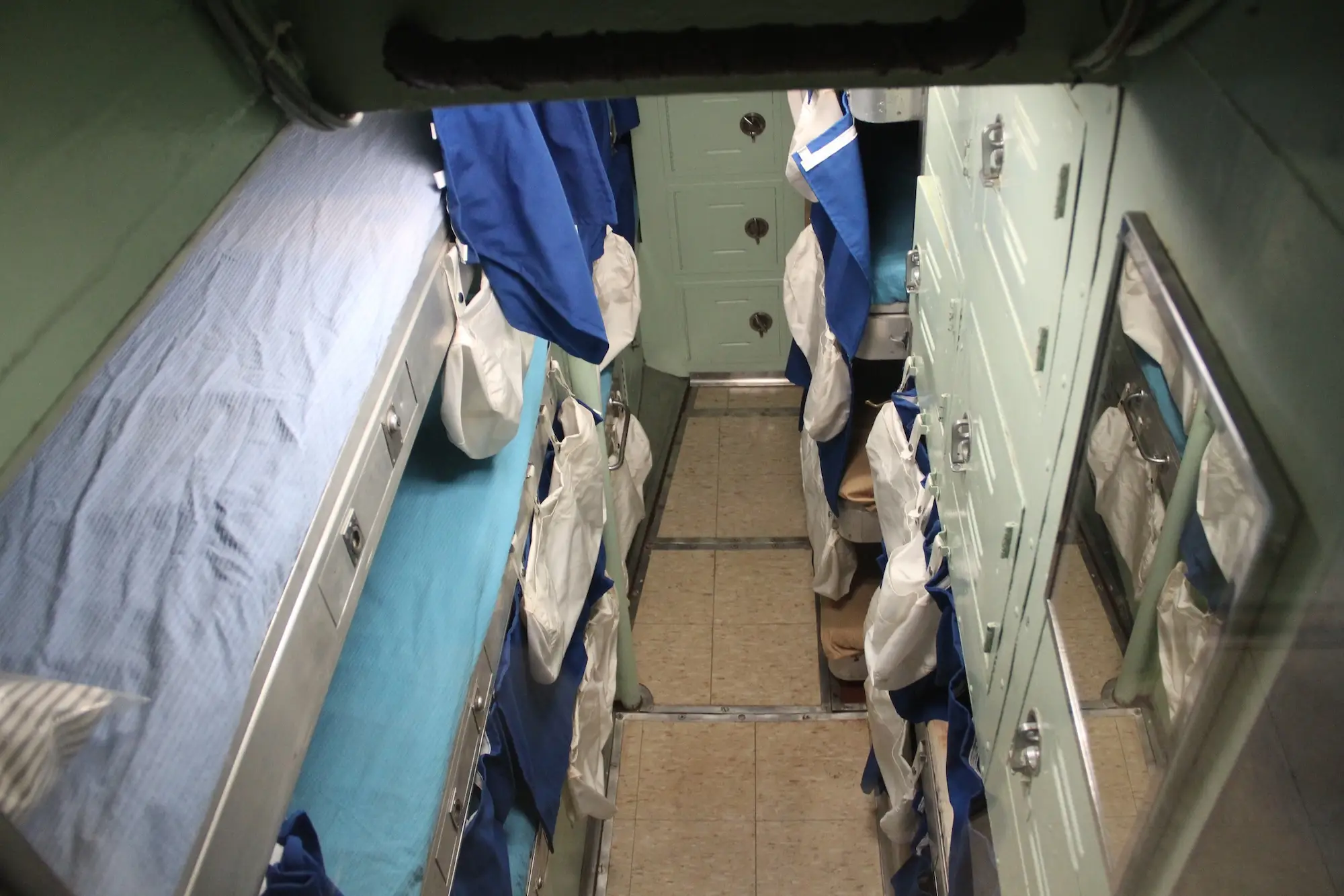 Crew quarters on the USS Nautilus.