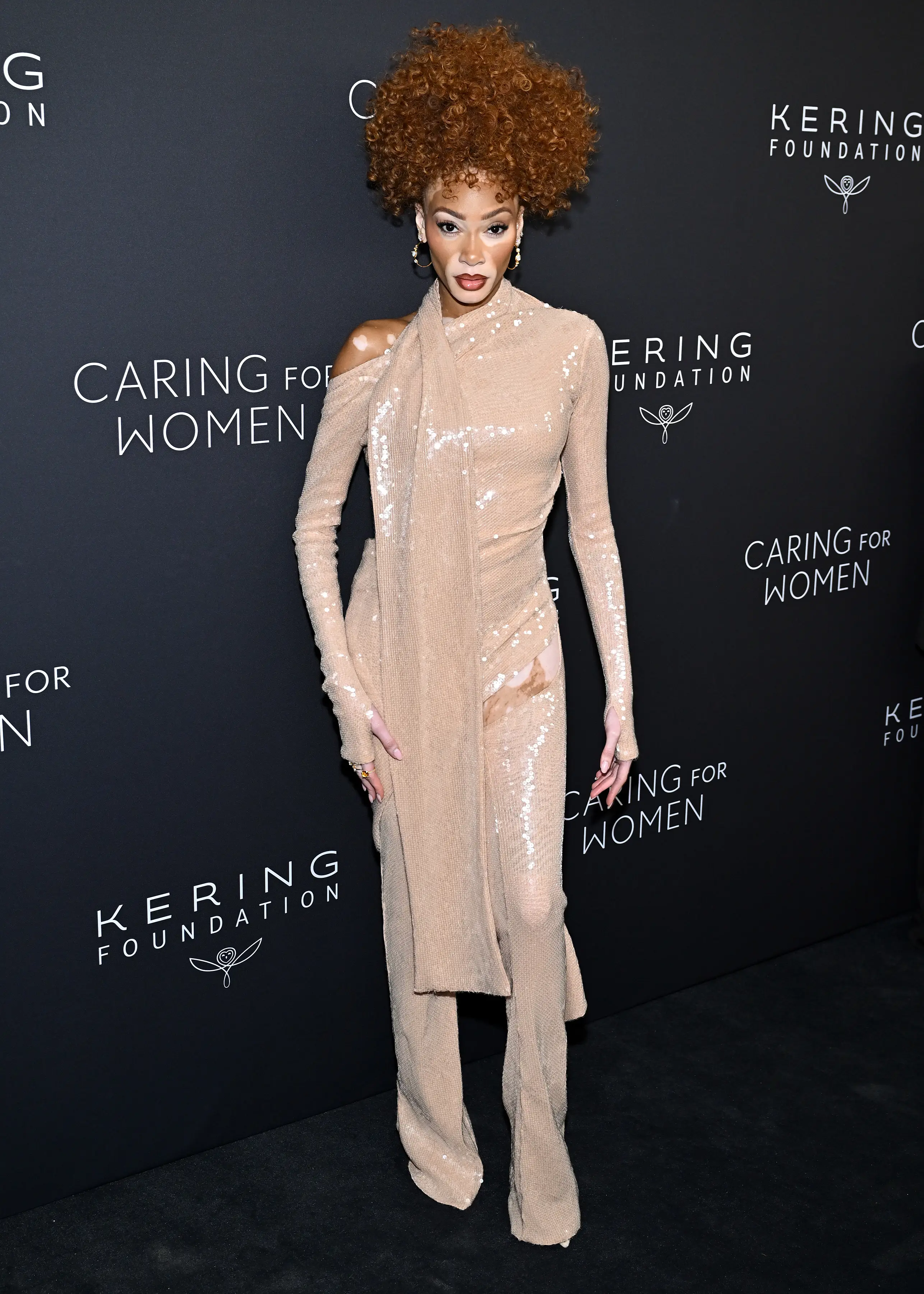 Winnie Harlow at Kering's Caring for Women dinner in New York City.