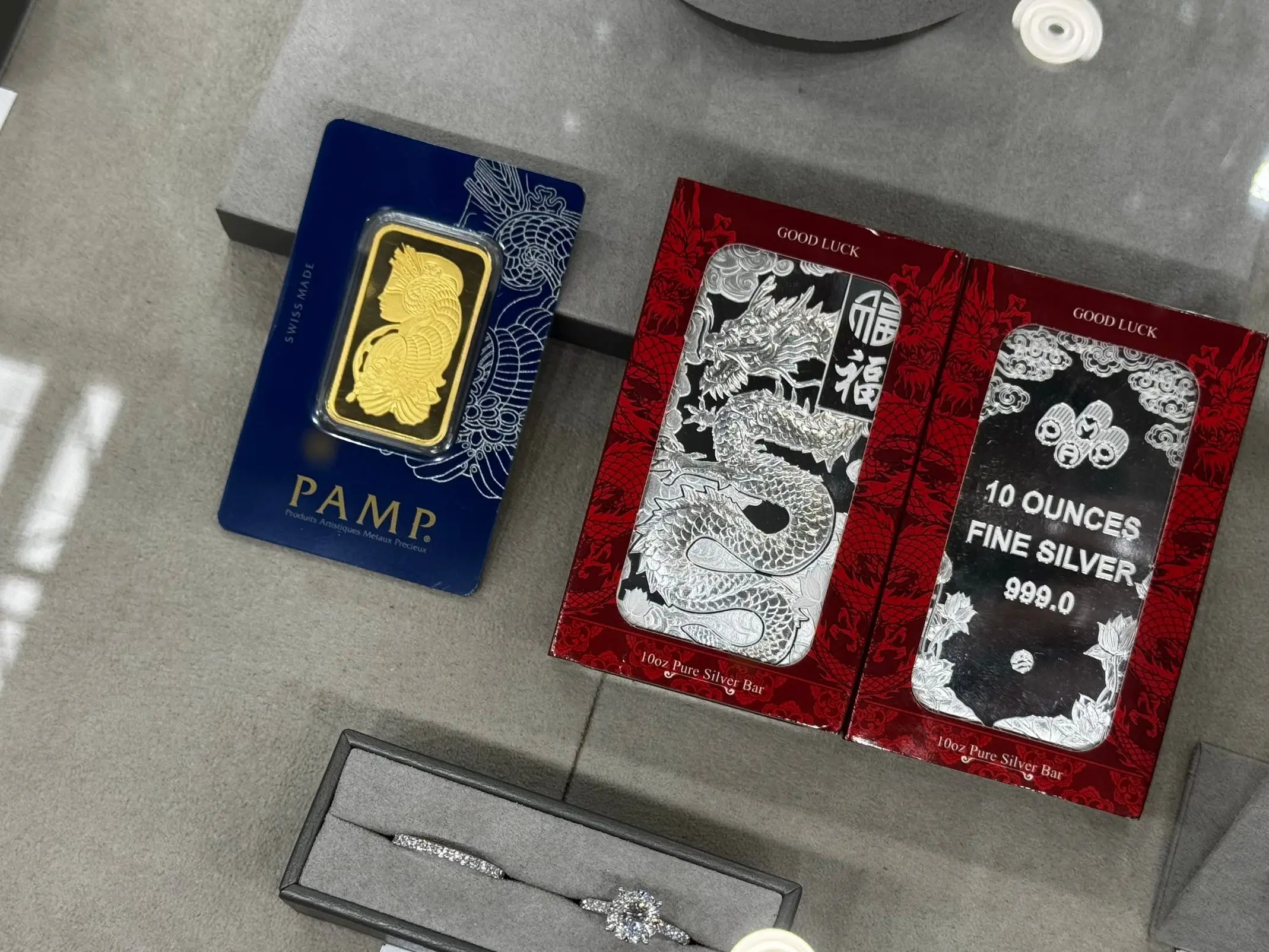 Gold and silver bars for sale at a Costco warehouse in Wisconsin.