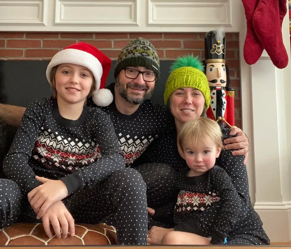 Family posing for photo