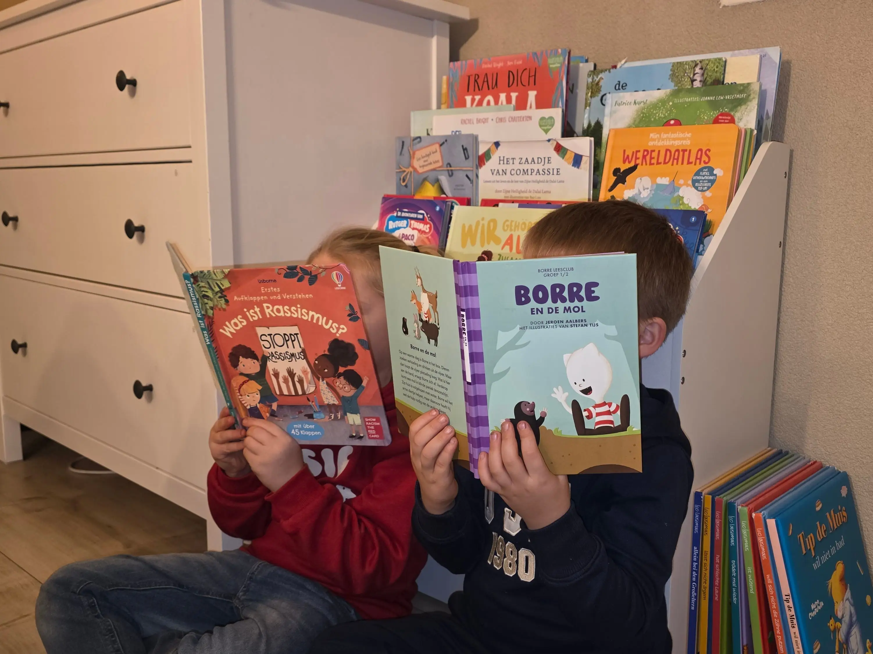 Kids reading a book