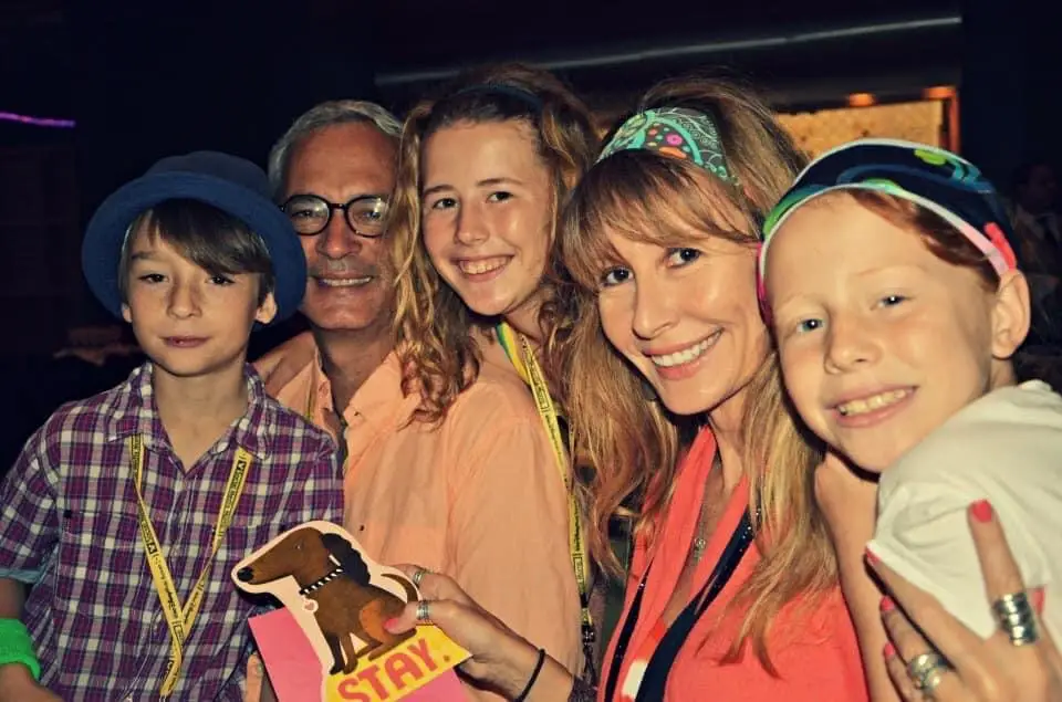 Family posing with kids