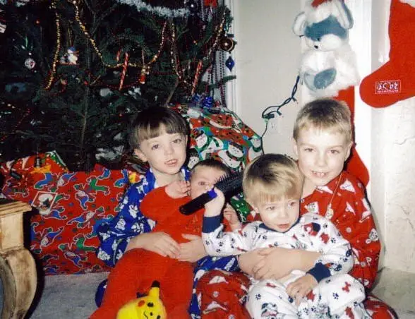 Four boys during the holidays