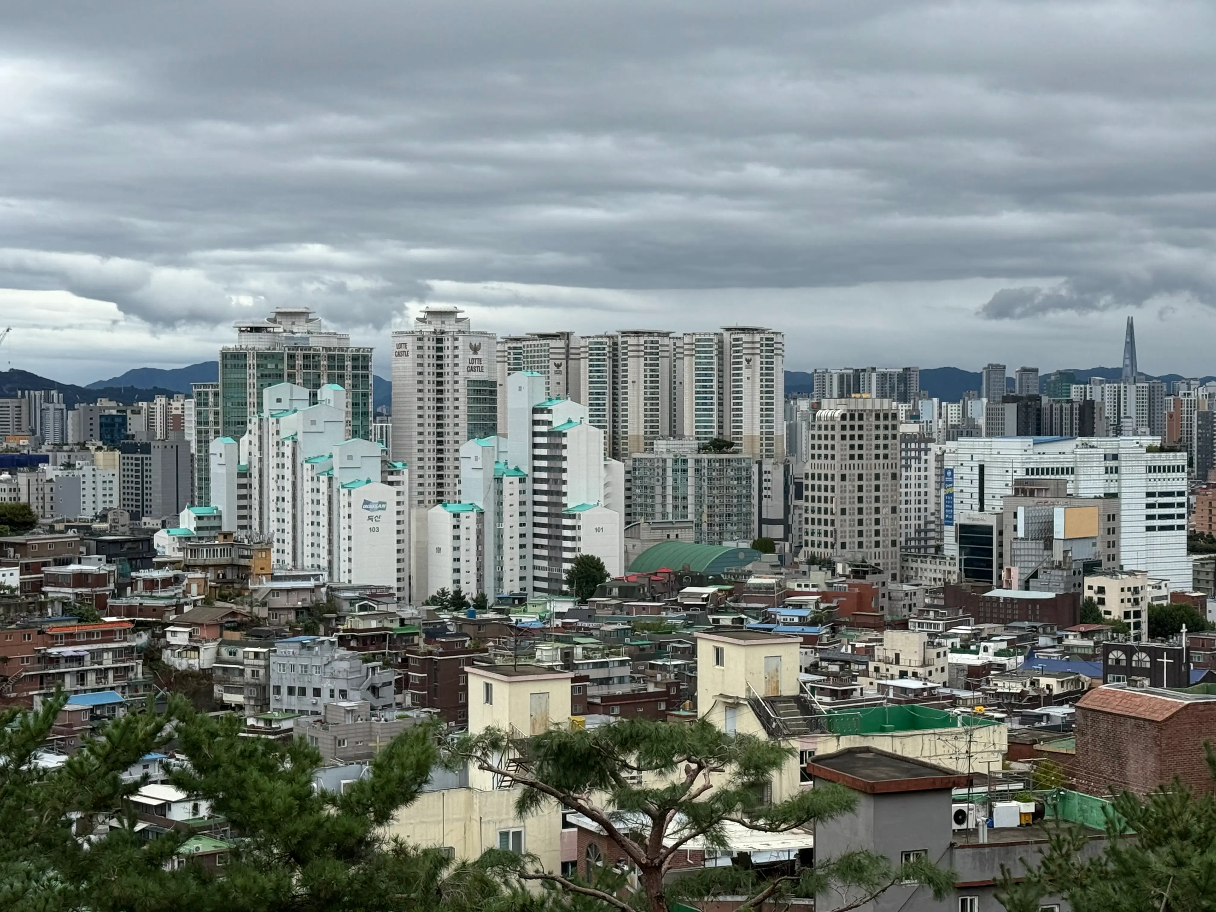 Skyline from Seoul City Wall at Dongdaemun.