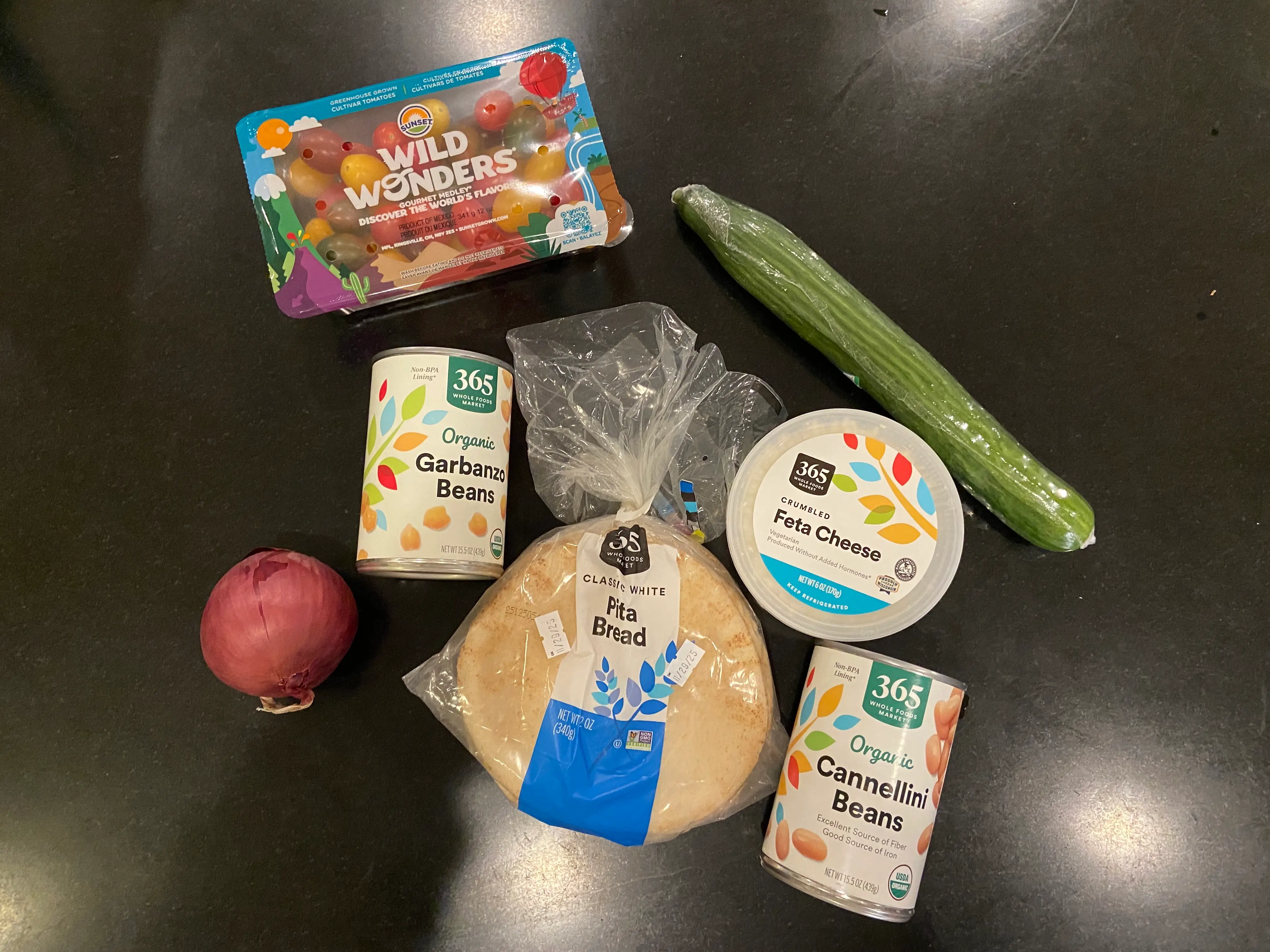 Ingredients for bean salad recipe