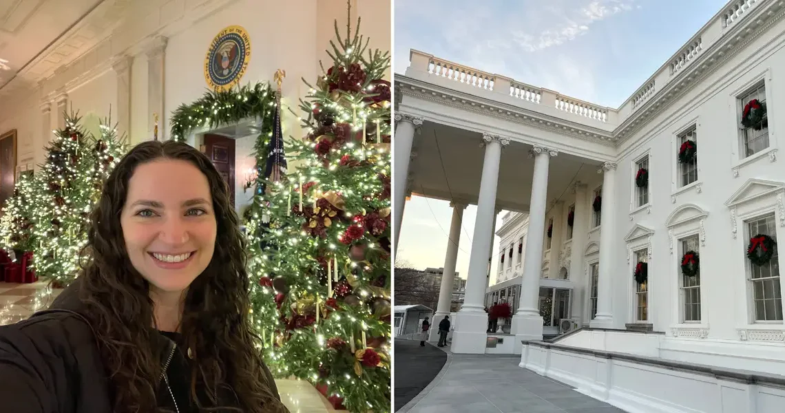 I toured the White House to see Melania Trump’s Christmas decorations. The East Wing is no more, but the display was still dazzling.
