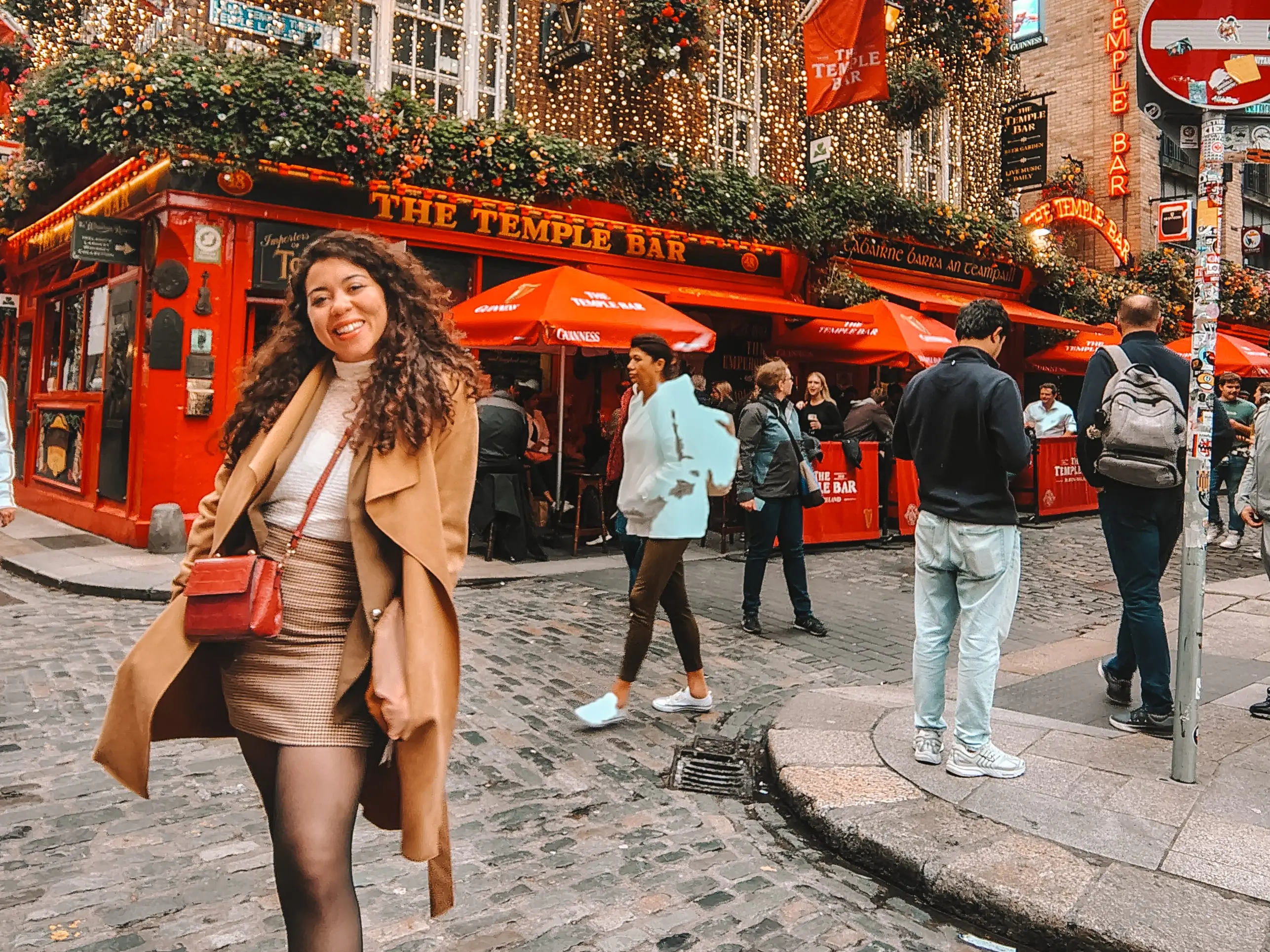 The author posing outside The Temple Bar in Dublin.
