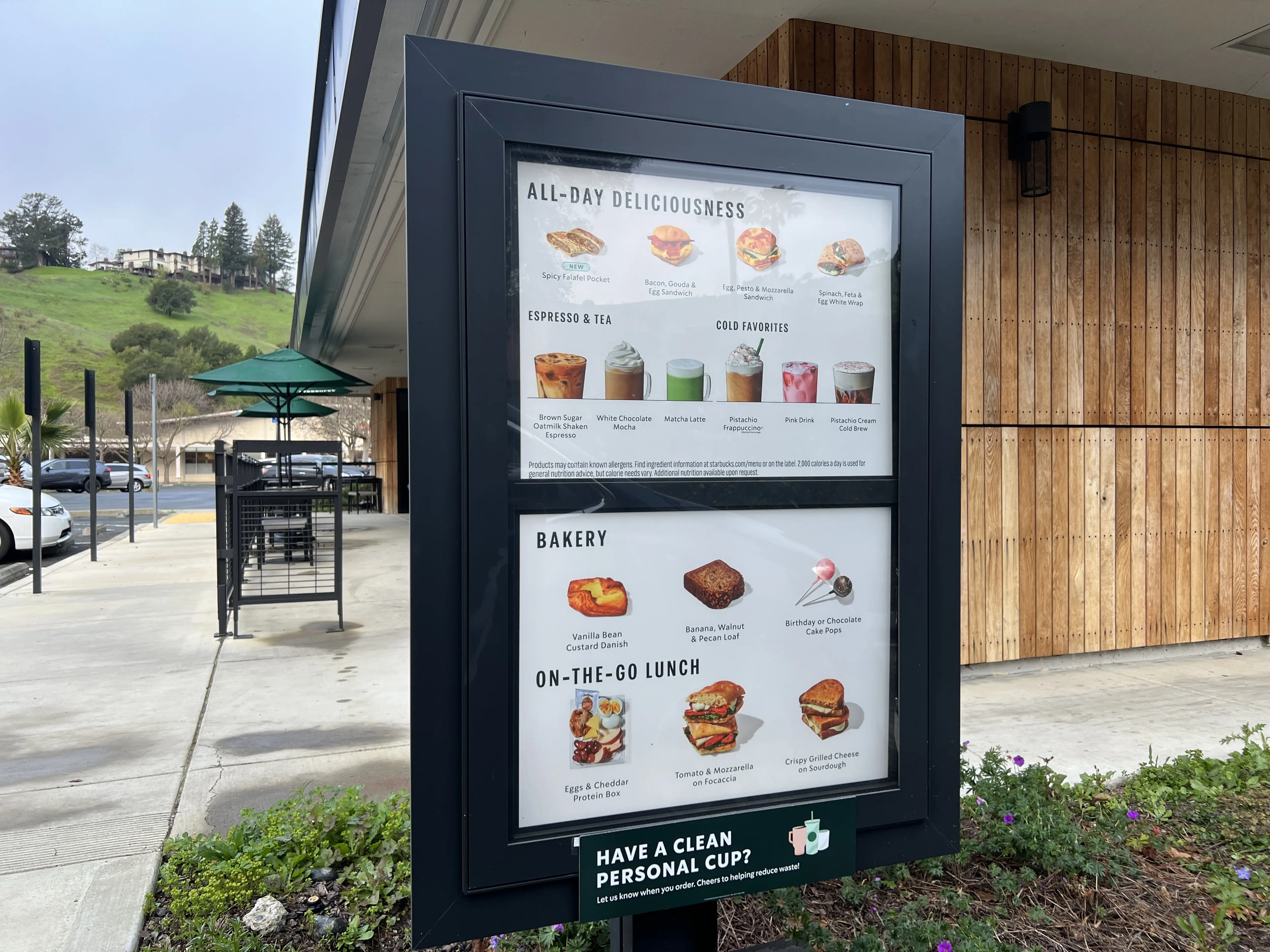 Starbucks' drive-thru menu