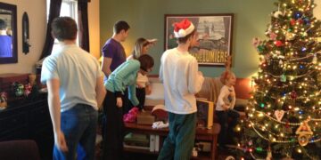 All my kids have grown up, so we’ve changed our holiday traditions. We scaled back on decorations and added a day of festivities.