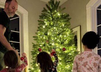 My husband handles 100% of the holiday magic, and I buy the gifts. He has the much harder job.