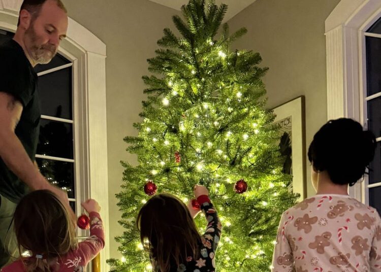 My husband handles 100% of the holiday magic, and I buy the gifts. He has the much harder job.