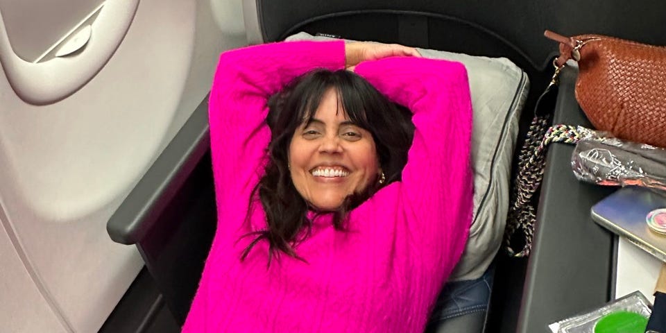 We upgraded to Delta One on our 10-hour flight. The trip was so good I didn’t want it to end — and I don’t like flying.